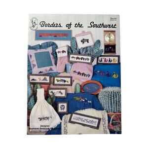 Vintage Borders of the Southwest Cross Stitch Design Book Cactus Horse Buffalo